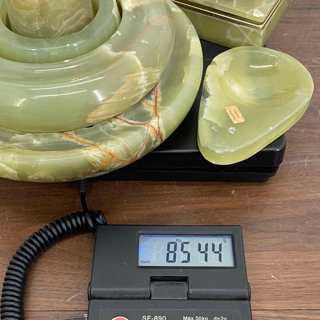 EEK13 グリーンオニキス 大理石 天然石 喫煙グッズ 灰皿 小物入 ライター