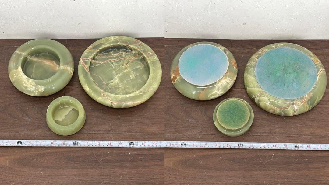 EEK13 グリーンオニキス 大理石 天然石 喫煙グッズ 灰皿 小物入 ライター