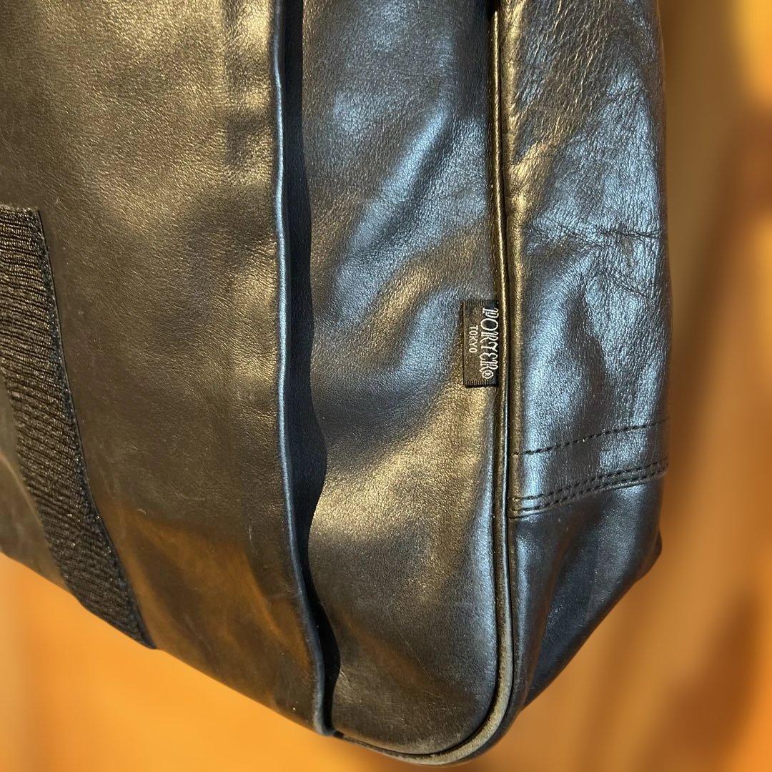 porter ポーター 吉田カバン メッセンジャー　ショルダーバッグ 黒　レザー