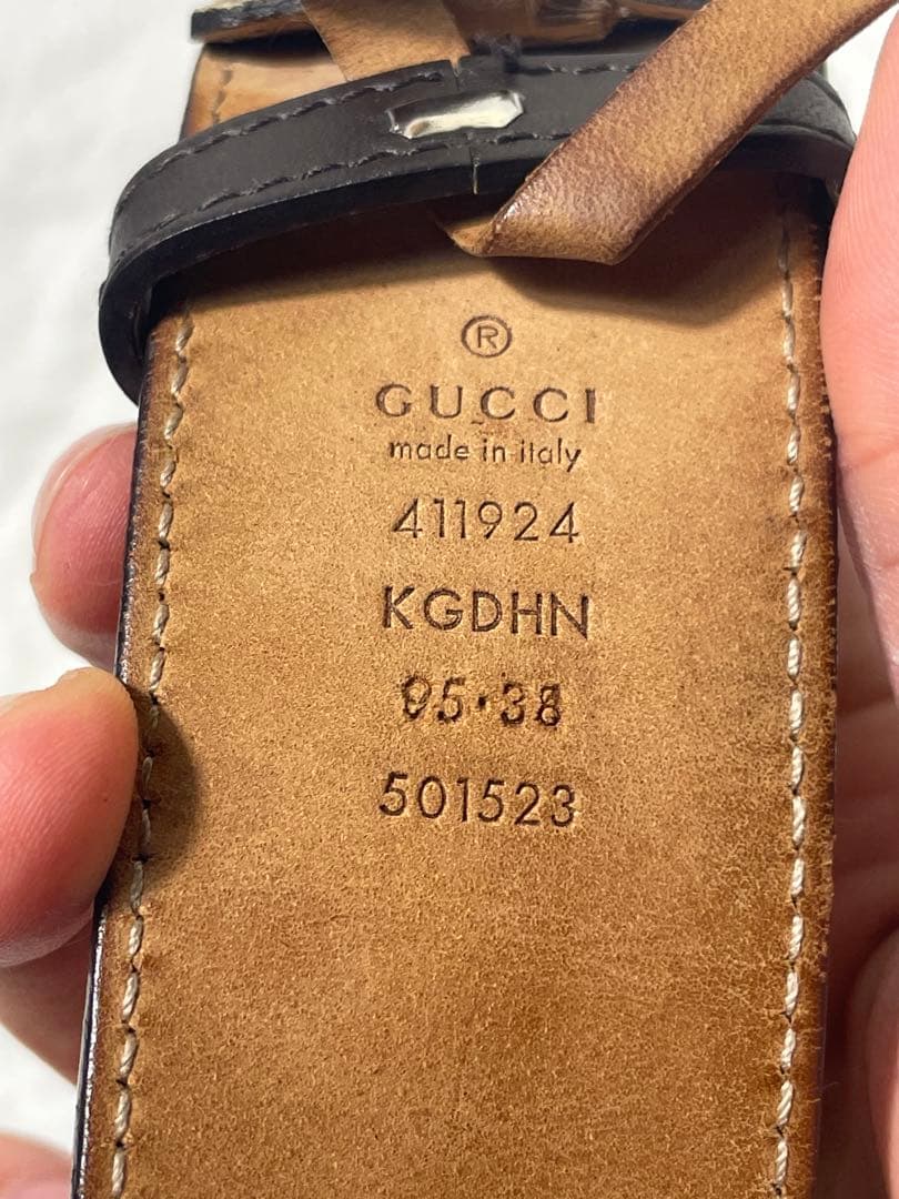 GUCCI GGキャンバス ベルト シルバー金具　 レザー×キャンバス