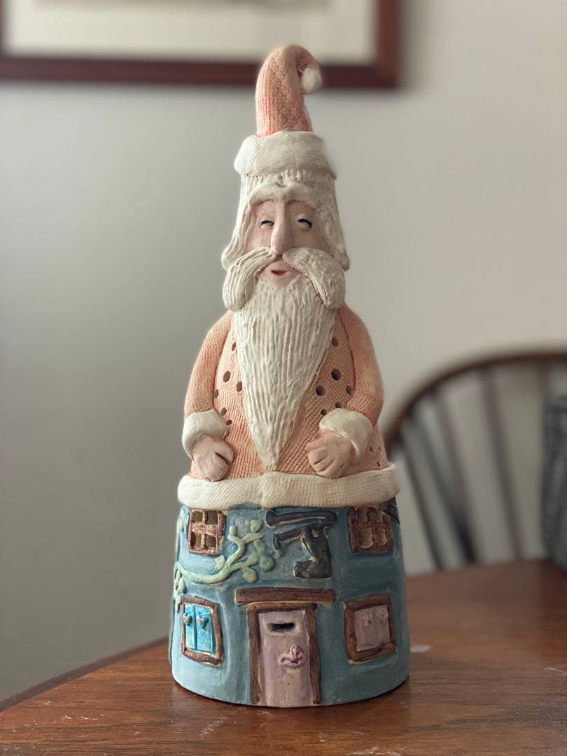 陶器　サンタクロース　クリスマス　お飾り　キャンドルホルダー　サンタ　ツリー