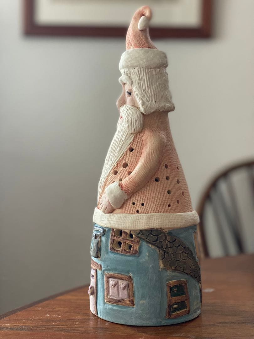 陶器　サンタクロース　クリスマス　お飾り　キャンドルホルダー　サンタ　ツリー