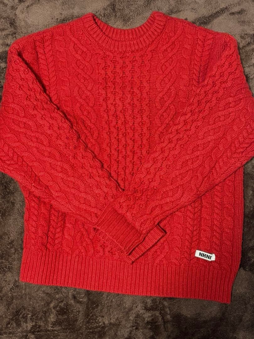 nknit ニット 赤 ハート ニット セーター 紗栄子着用