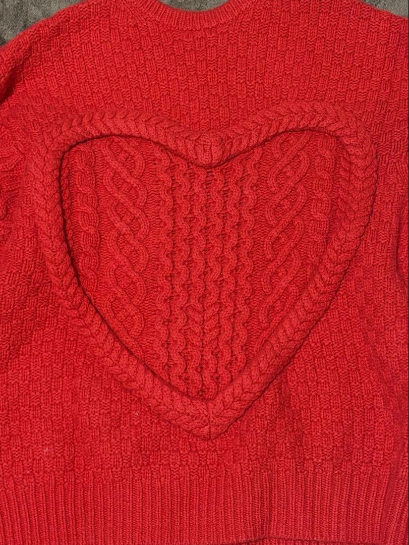 nknit ニット 赤 ハート ニット セーター 紗栄子着用