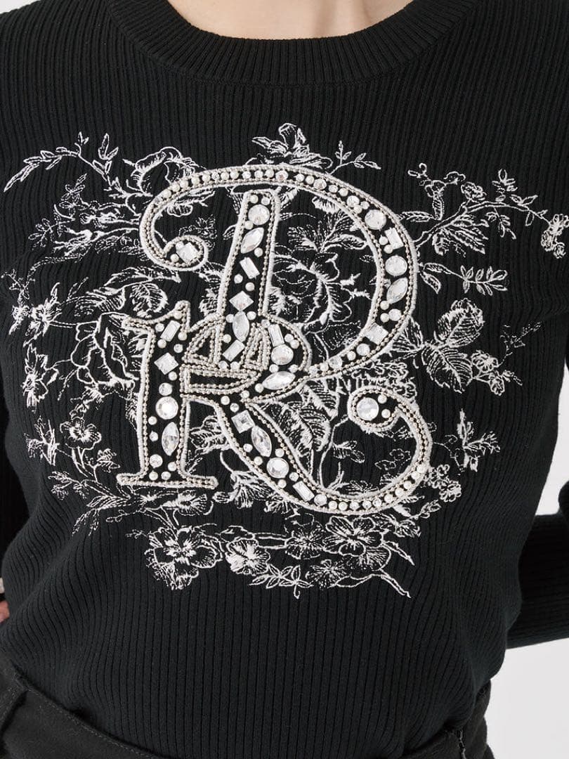 り*♡様 ダーリッチ Darich ♡ DRビジューフラワーリブニットトップス