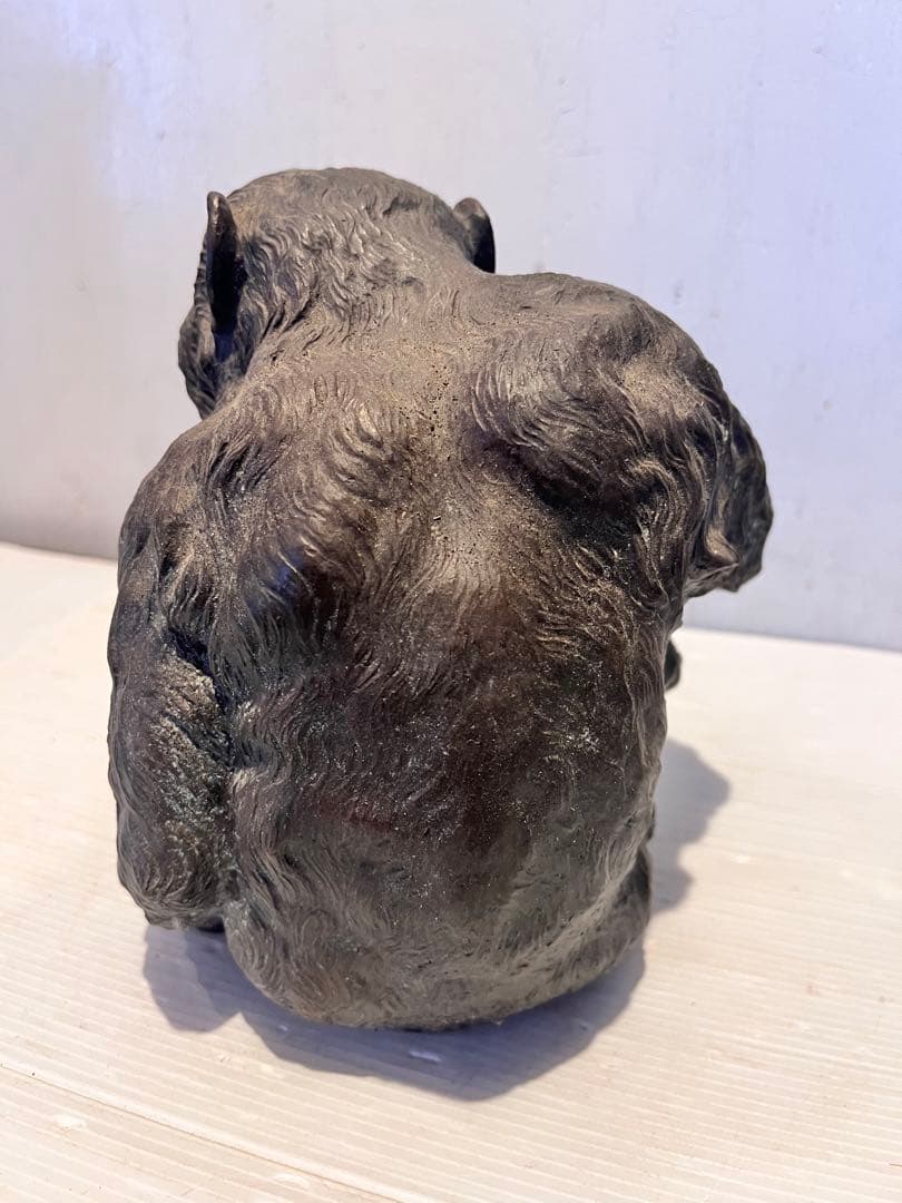 希少品　美術品 銅製 ブロンズ 細密 猿 置物