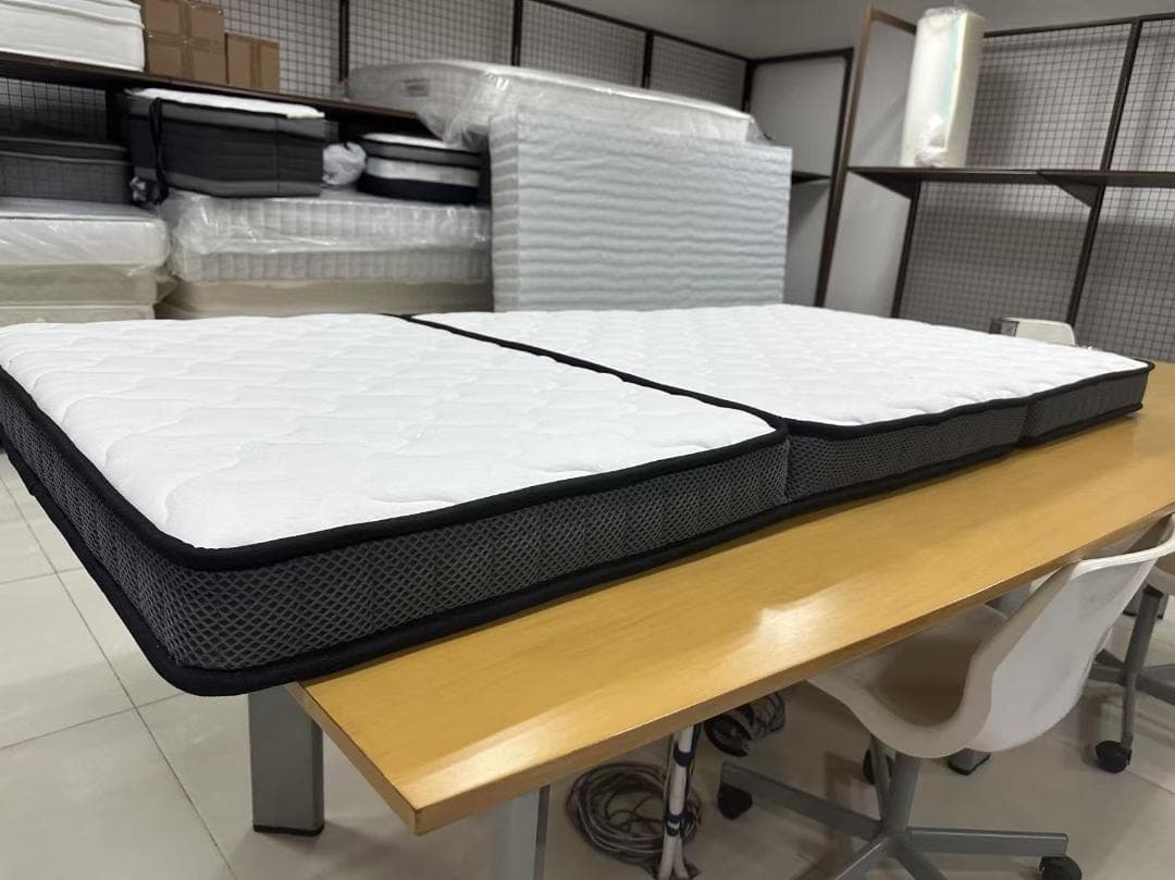三つ折りマットレス シングル 11cm ポケットコイル コンパクト通気竹炭抗菌