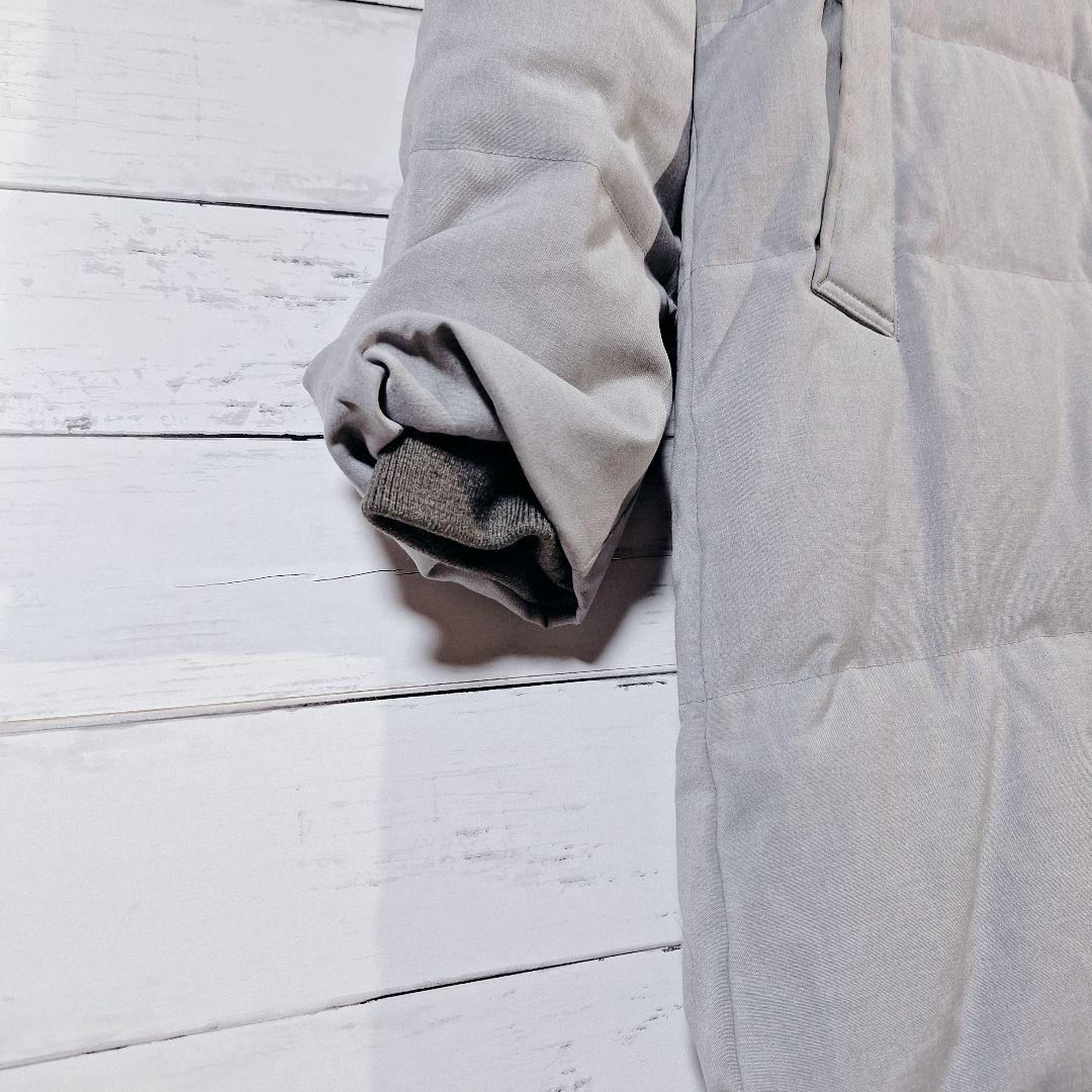 ​【美品】 スピックアンドスパン　ロングダウンコート　フード付き　グレー　M