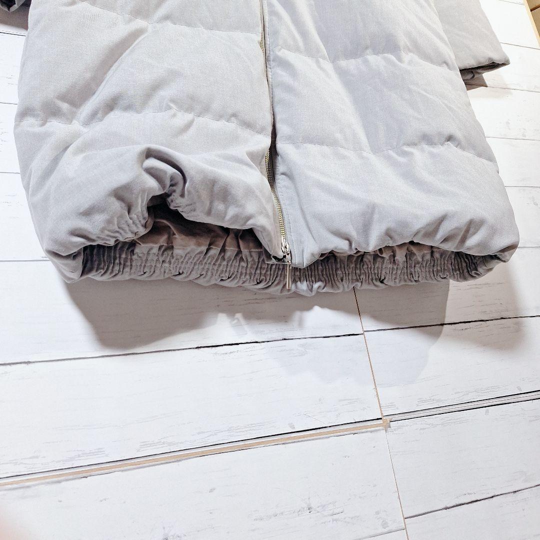 ​【美品】 スピックアンドスパン　ロングダウンコート　フード付き　グレー　M
