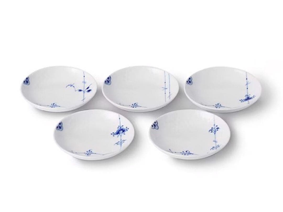 新品 ロイヤルコペンハーゲン ブルーパルメッテ 5柄 プレート 10cm 皿