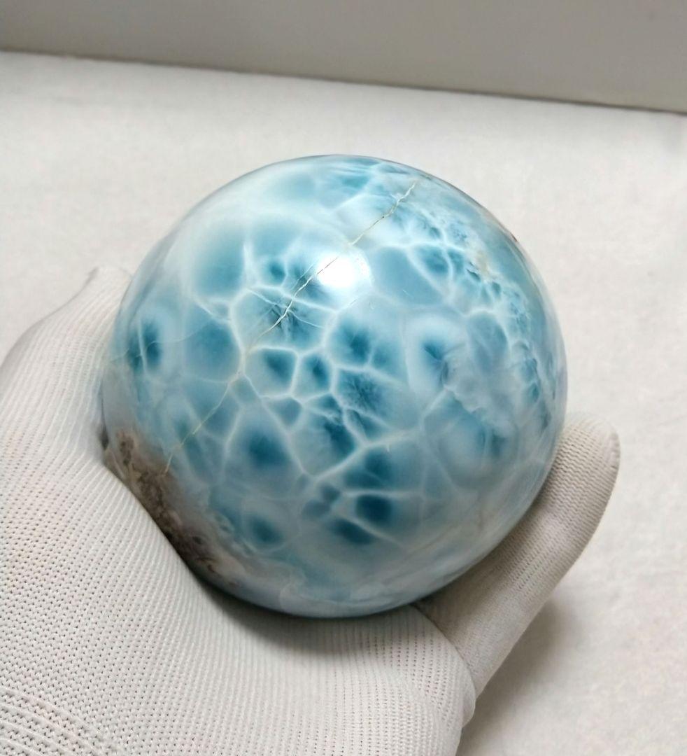 【超レア品】ラリマー特大スフィア　丸玉　置物　原石　超希少　美品　コレクション品