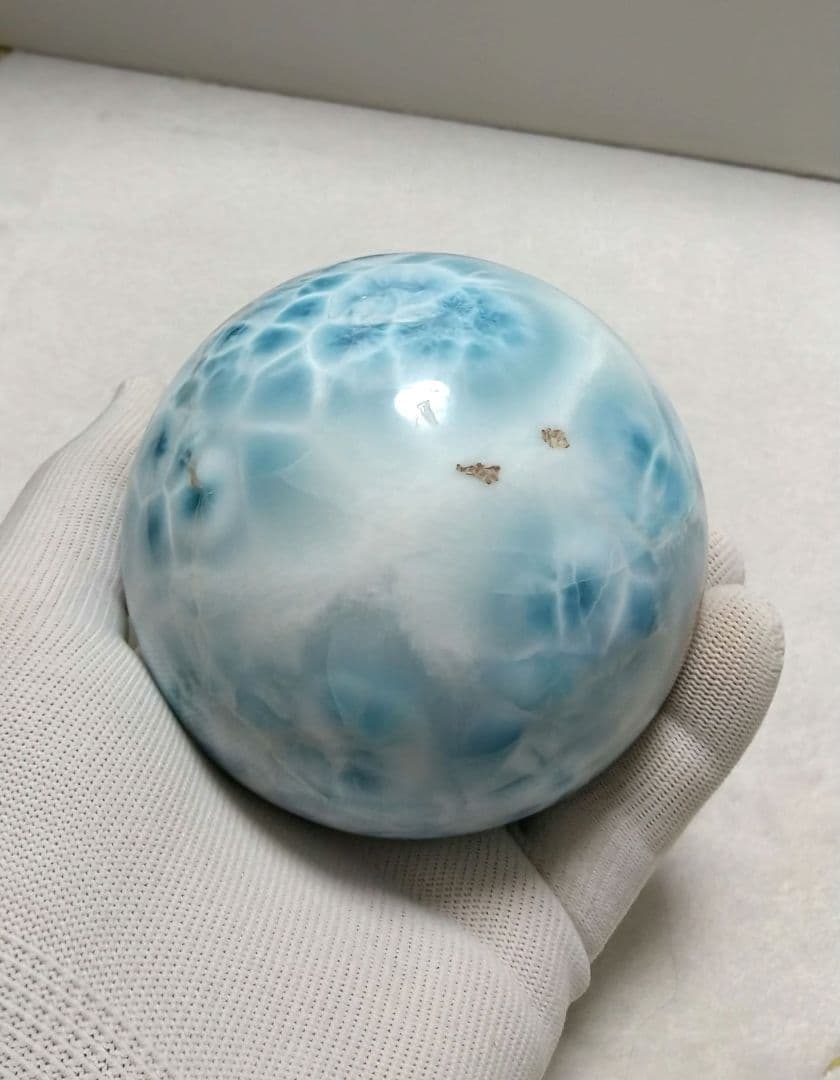 【超レア品】ラリマー特大スフィア　丸玉　置物　原石　超希少　美品　コレクション品