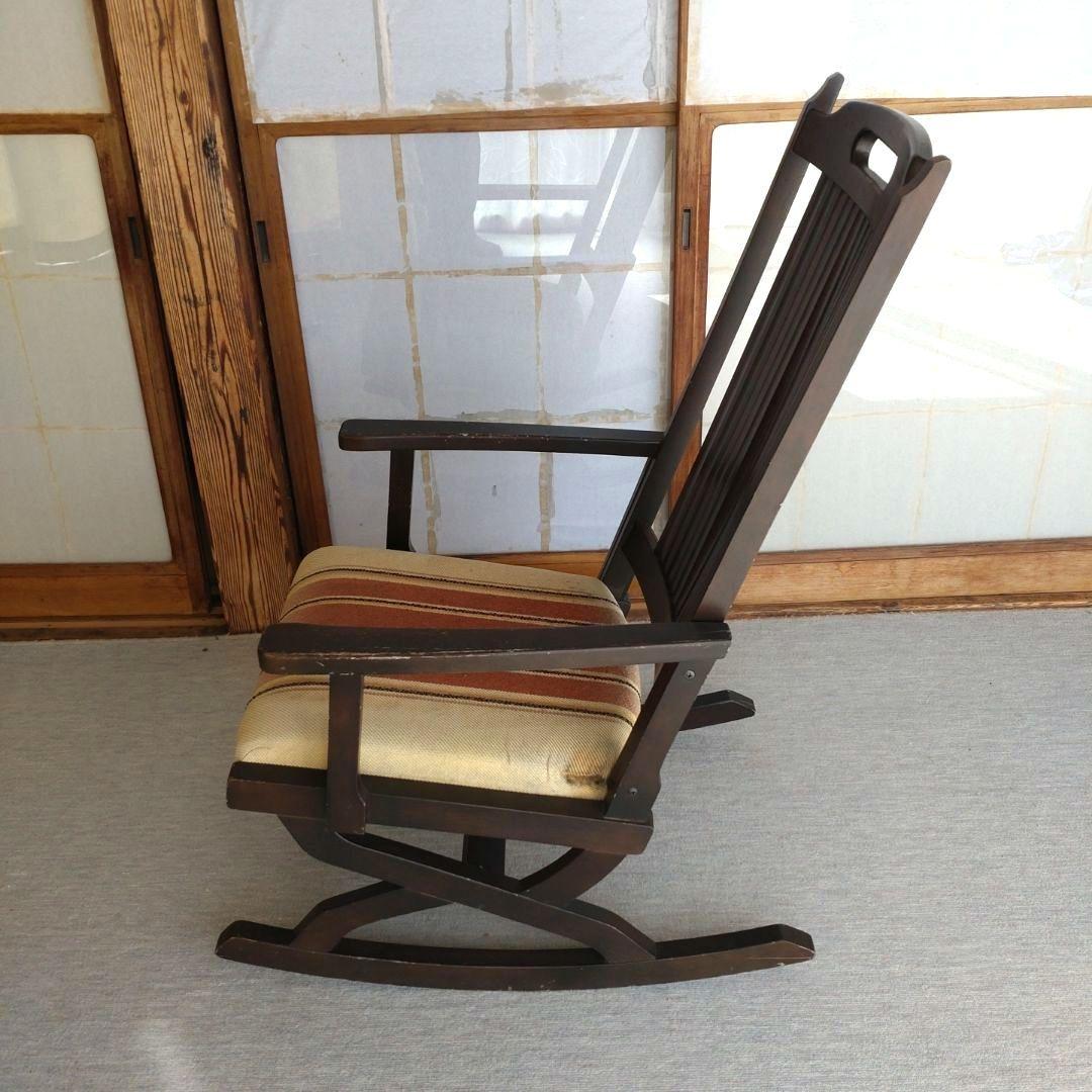 【飛騨家具】ダークブラウン ロッキングチェア アンティーク家具　レトロ