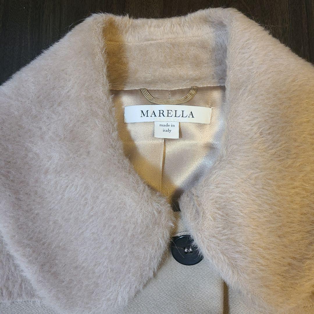 ヨ*シ様 MaxMara marellaアルパカシャギーコート ミルクティーベー