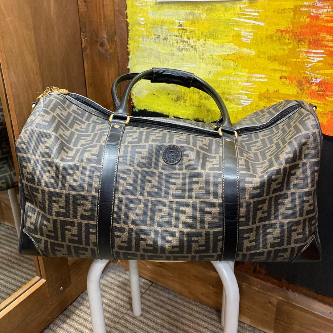▼FENDI フェンディ　ズッカ　ボストンバッグ　ヴィンテージ