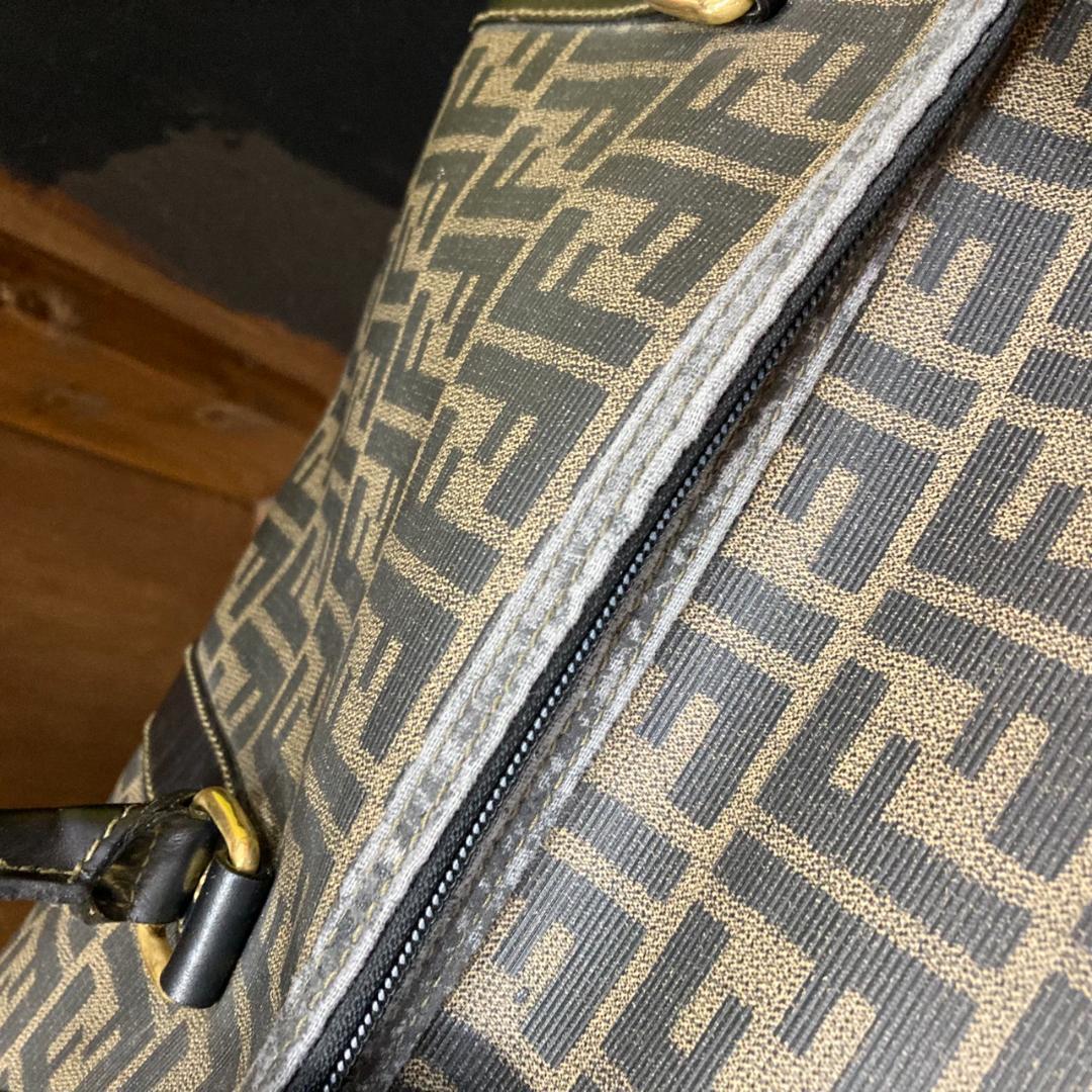 ▼FENDI フェンディ　ズッカ　ボストンバッグ　ヴィンテージ