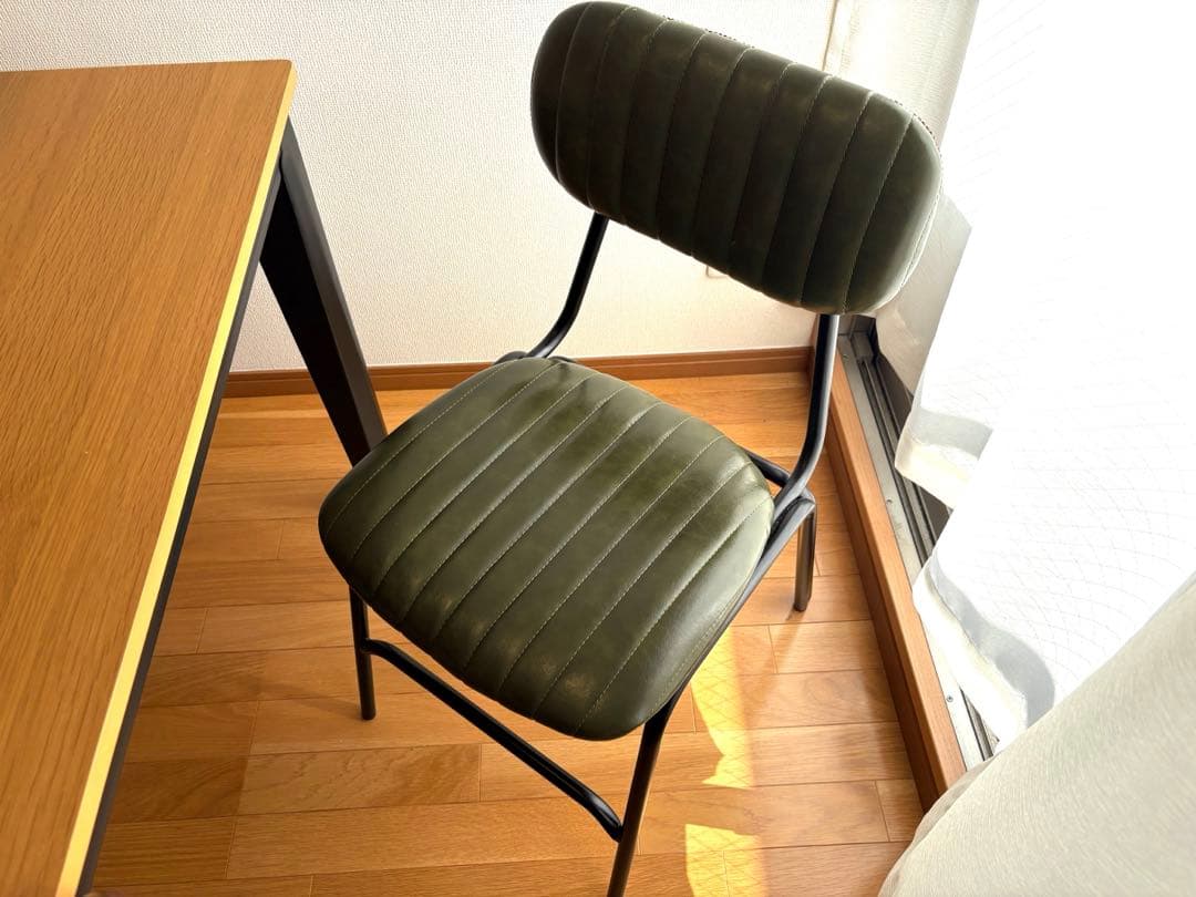 ダイニングチェア緑色【ダイニングテーブルも同時に出品中！】