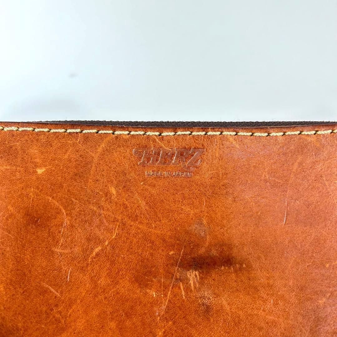 HERZ ボディバッグ ウエストバッグ レザー キャメル