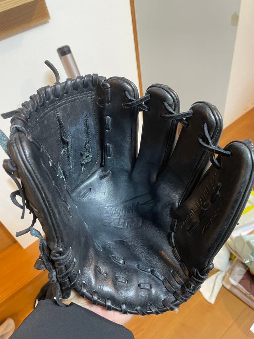 黒 レザー 硬式グローブ 右手用