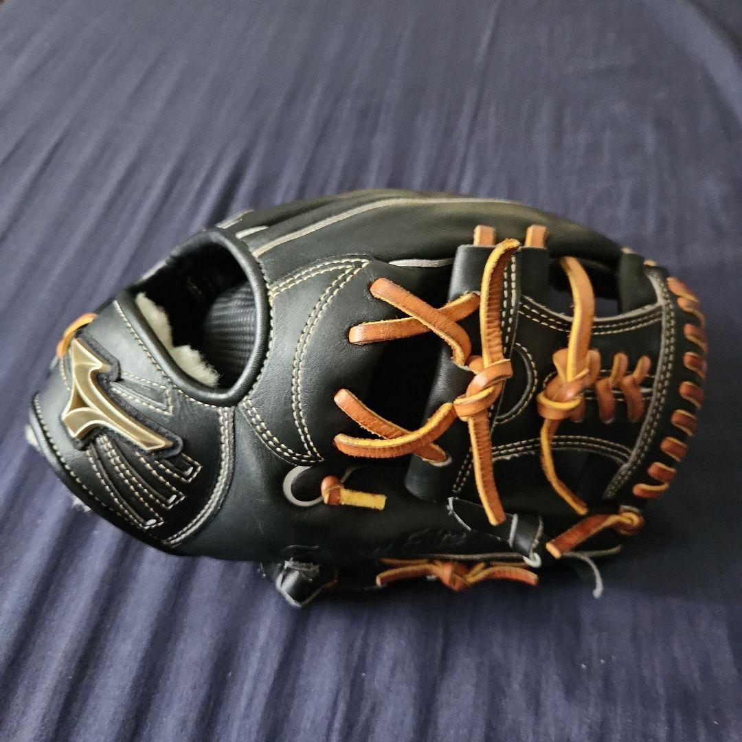 Mizuno 硬式グローブ 黒/オレンジ グローバルエリート 内野手用