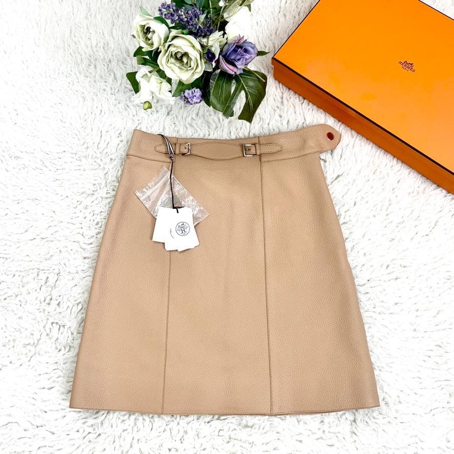 新品未使用タグ付★HERMES★ディアスキン★ベルト★本革レザー★スカート