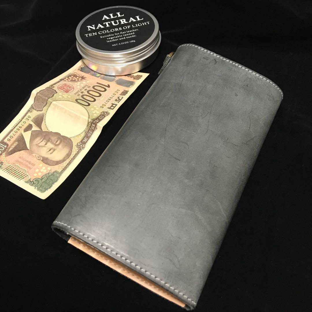 クロ　黒　長財布 本革 ブライドルレザー メンズ ヌメ革レザー 牛革
