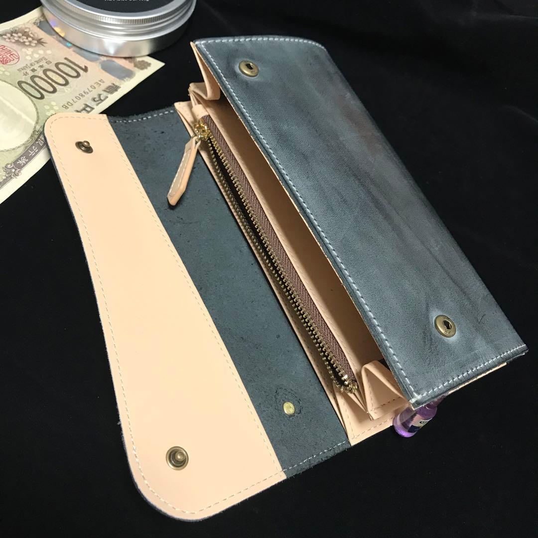 クロ　黒　長財布 本革 ブライドルレザー メンズ ヌメ革レザー 牛革