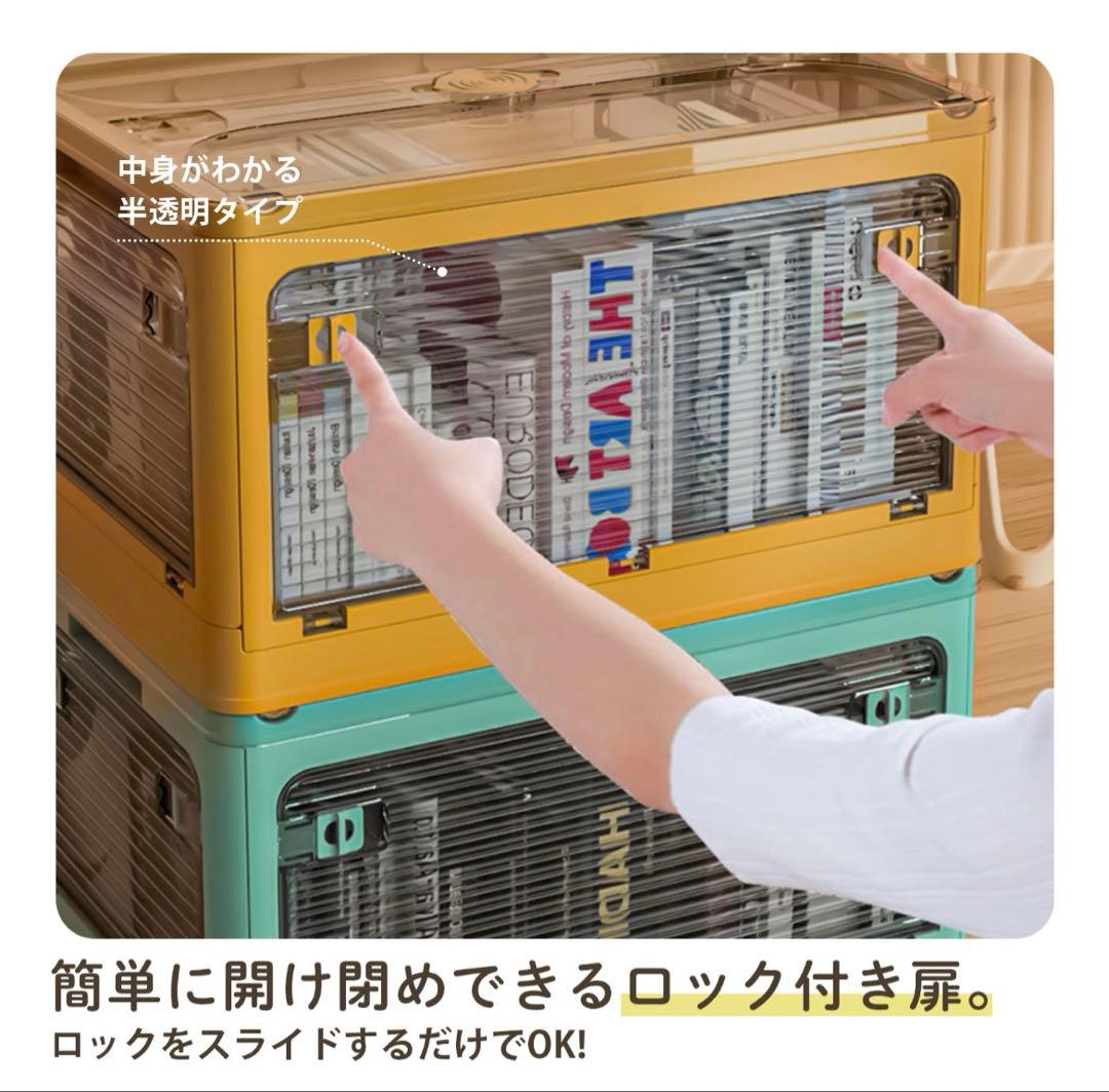 【新品】3個セット　収納ボックス　折り畳み　ダークグレー 5面開閉　Lサイズ