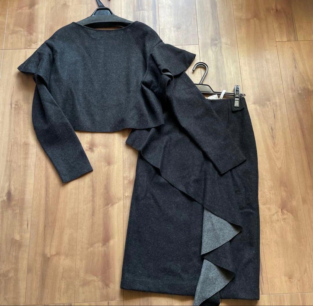 新品　アンナケリー　ロングコート　異素材