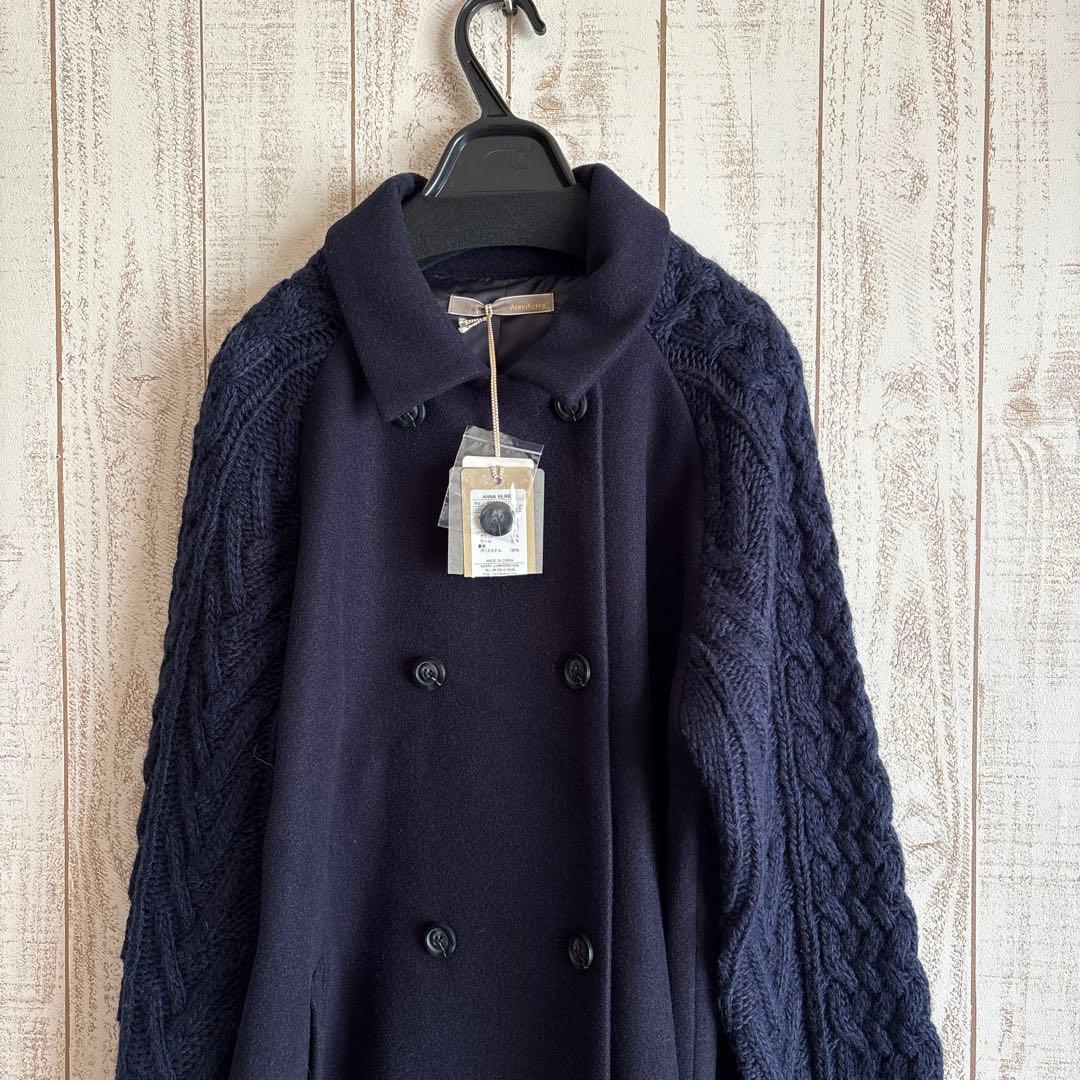 新品　アンナケリー　ロングコート　異素材