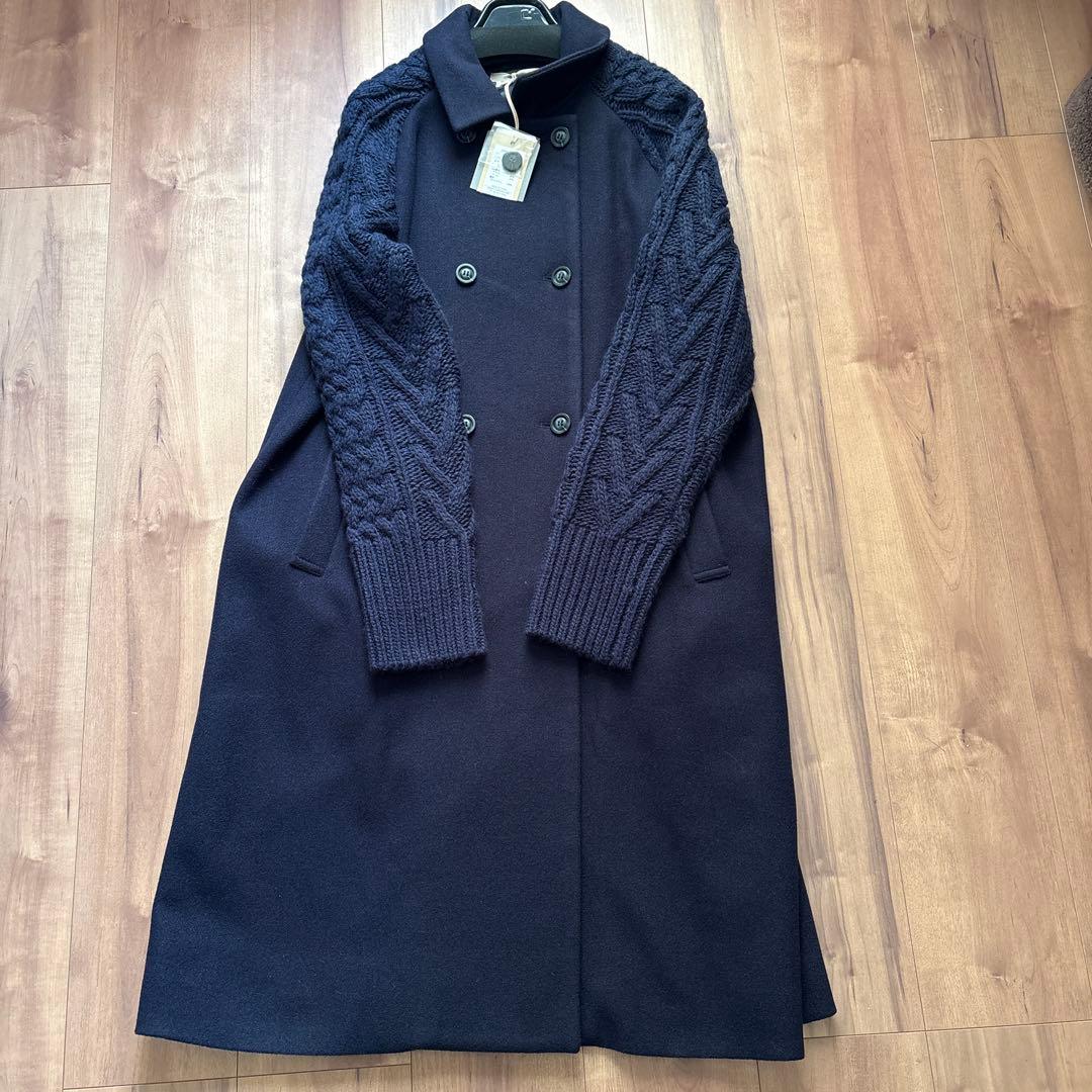 新品　アンナケリー　ロングコート　異素材