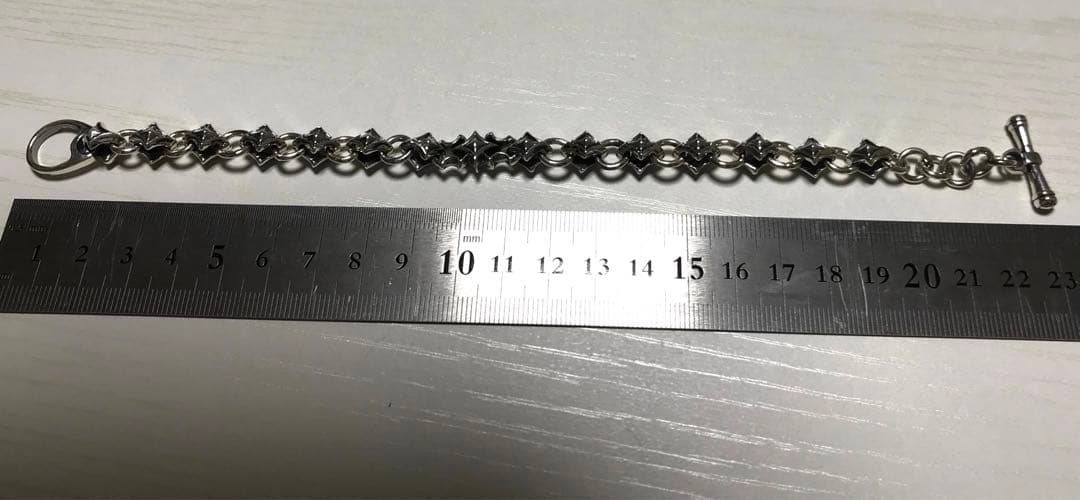 シルバー925 ブレスレット　紋様　タトゥー　ライダース　星　トゲ　派手