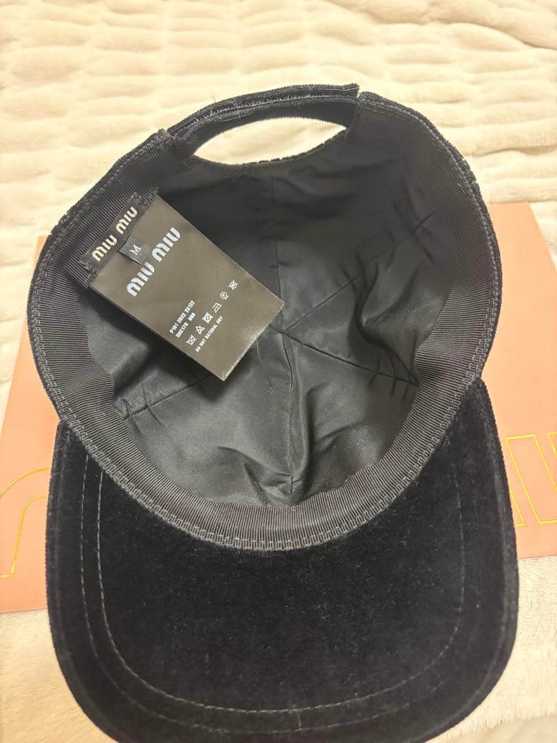 miu miu ベロア ベルベットキャップ Mサイズ 黒
