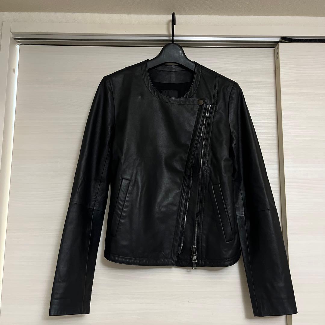 美品 theory セオリー ラムレザー ライダースジャケット