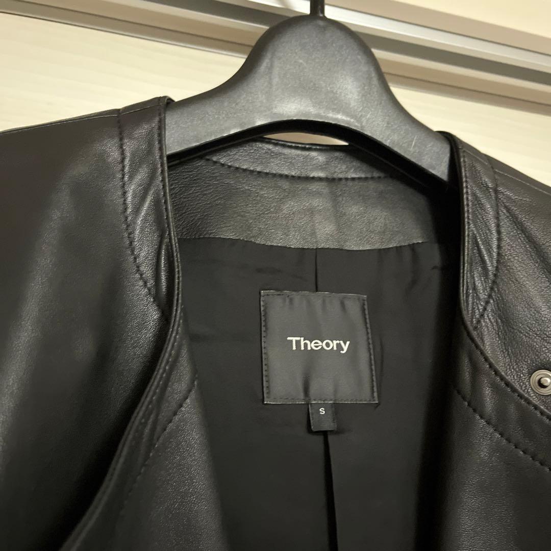 美品 theory セオリー ラムレザー ライダースジャケット