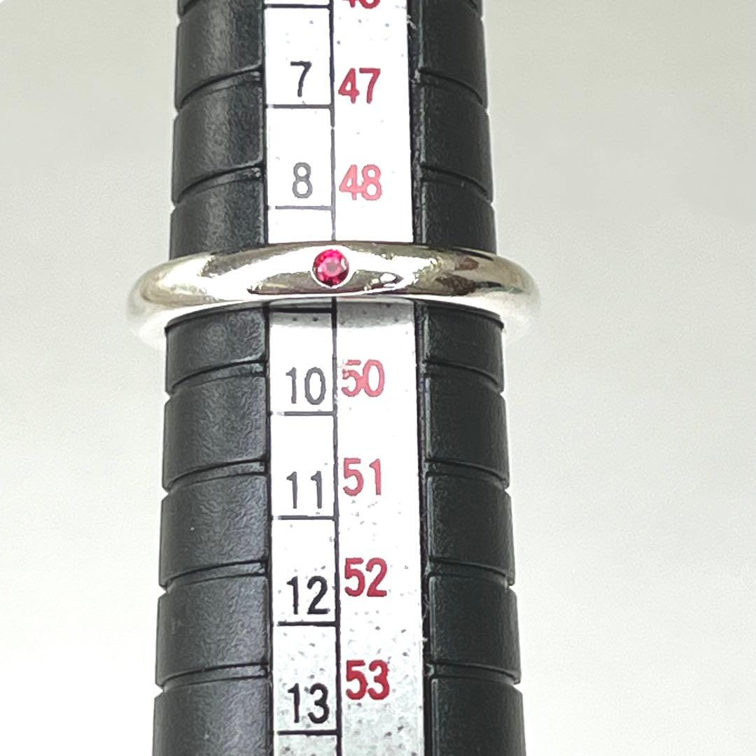 美品 ティファニー スタッキングバンド ルビー リング 9号 シルバー925