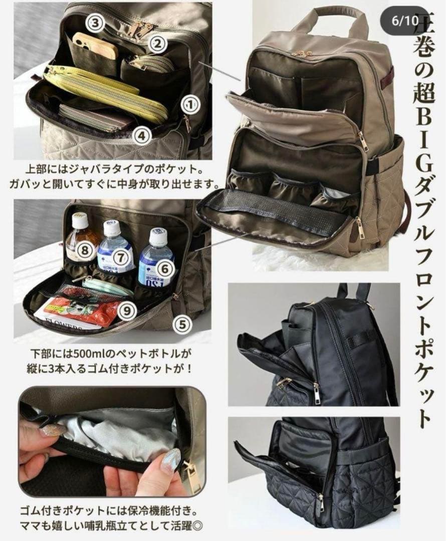 しまむら MUMU & Co. 多機能リュック ブラック マザーズリュック