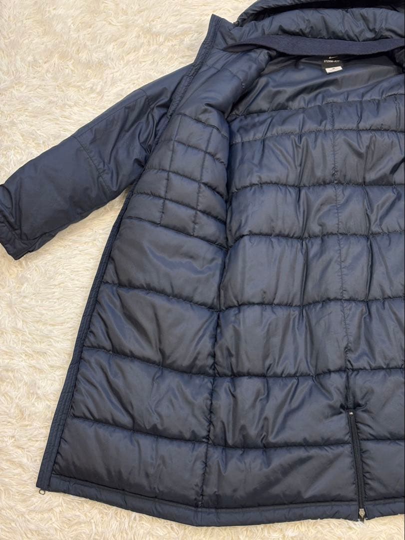 NIKE ベンチコート ネイビー L 中綿 肉厚 フード着脱　2way