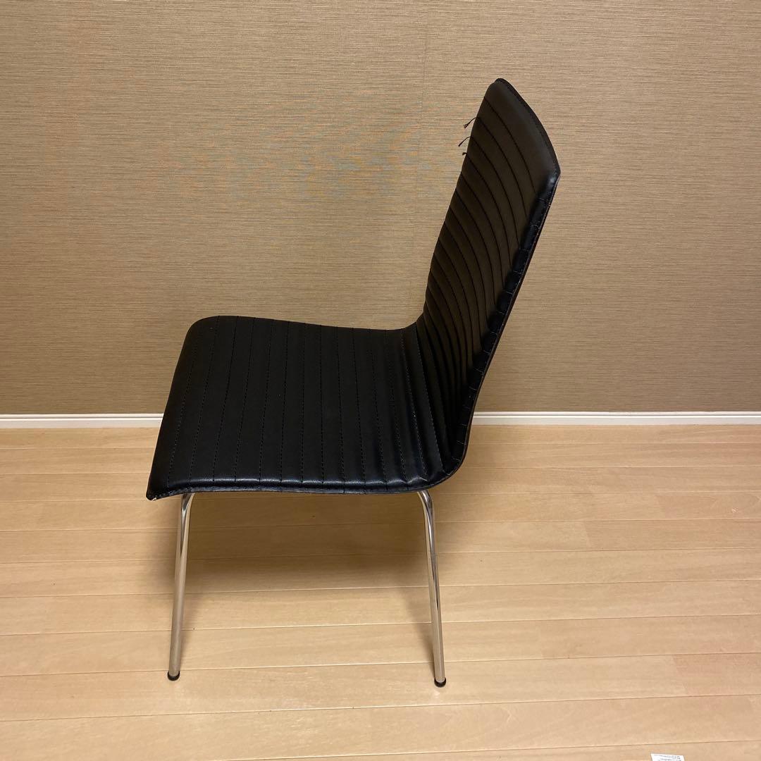 ブラック ストライプデザイン ダイニングチェア