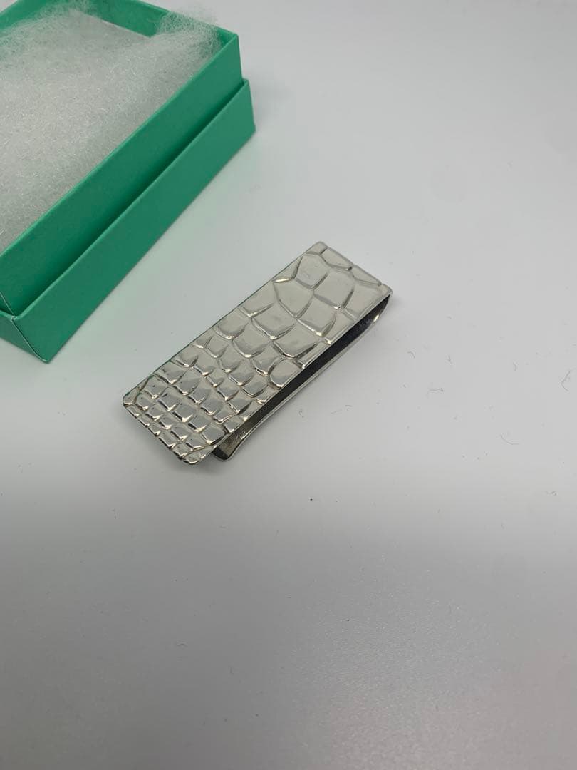 #102 Tiffany&co. ティファニー クロコ型押し マネークリップ