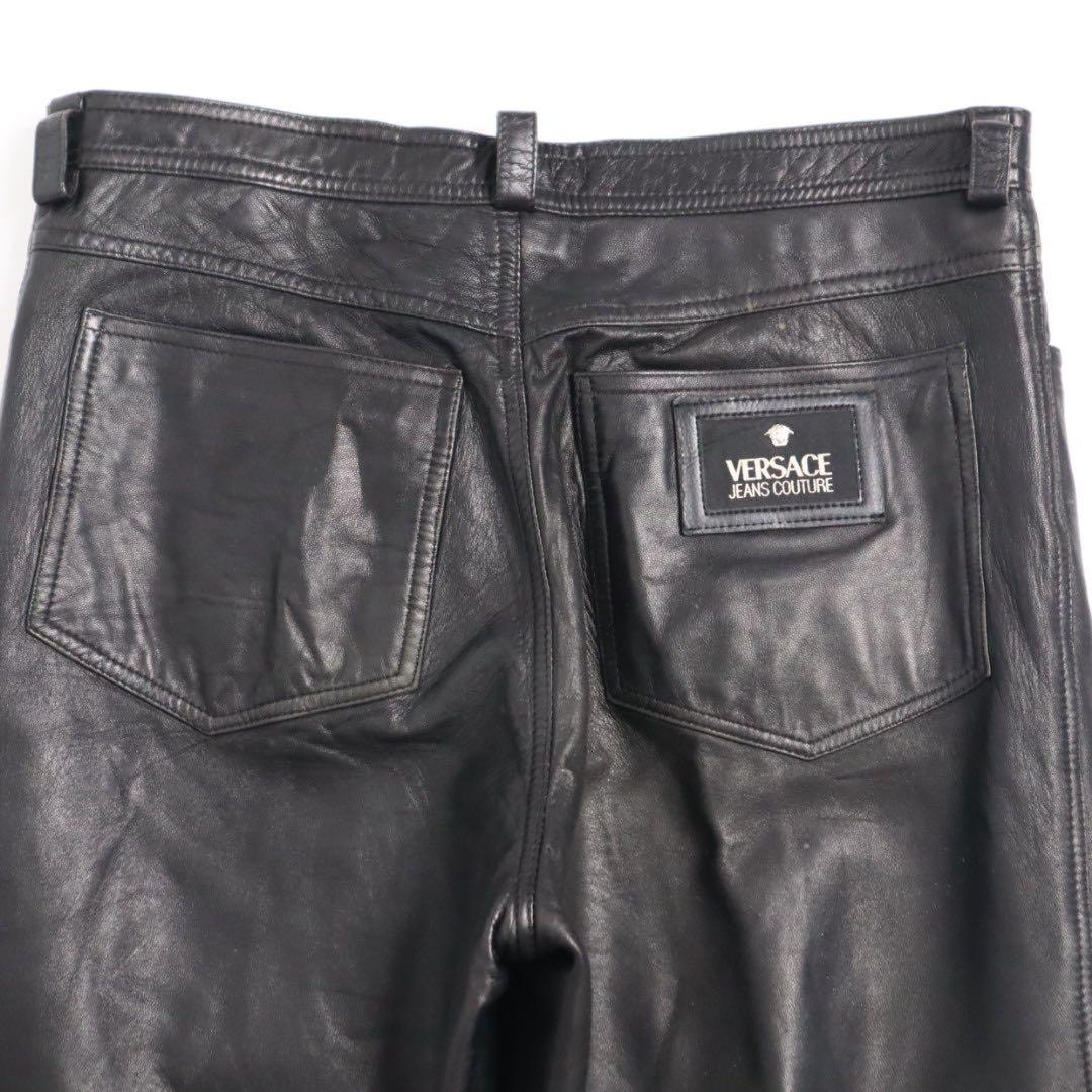 パンツ versace classic v2 archive leather pants