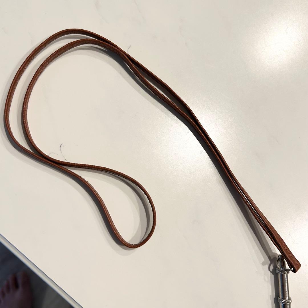 HERMÈS ホイッスル型ネックレス ブラウン　犬笛