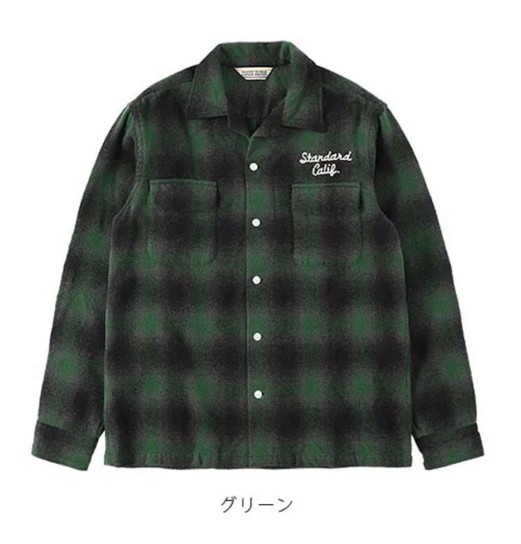 スタンダードカリフォルニア　オンブレ　チェックシャツ　ウール M グリーン　レア