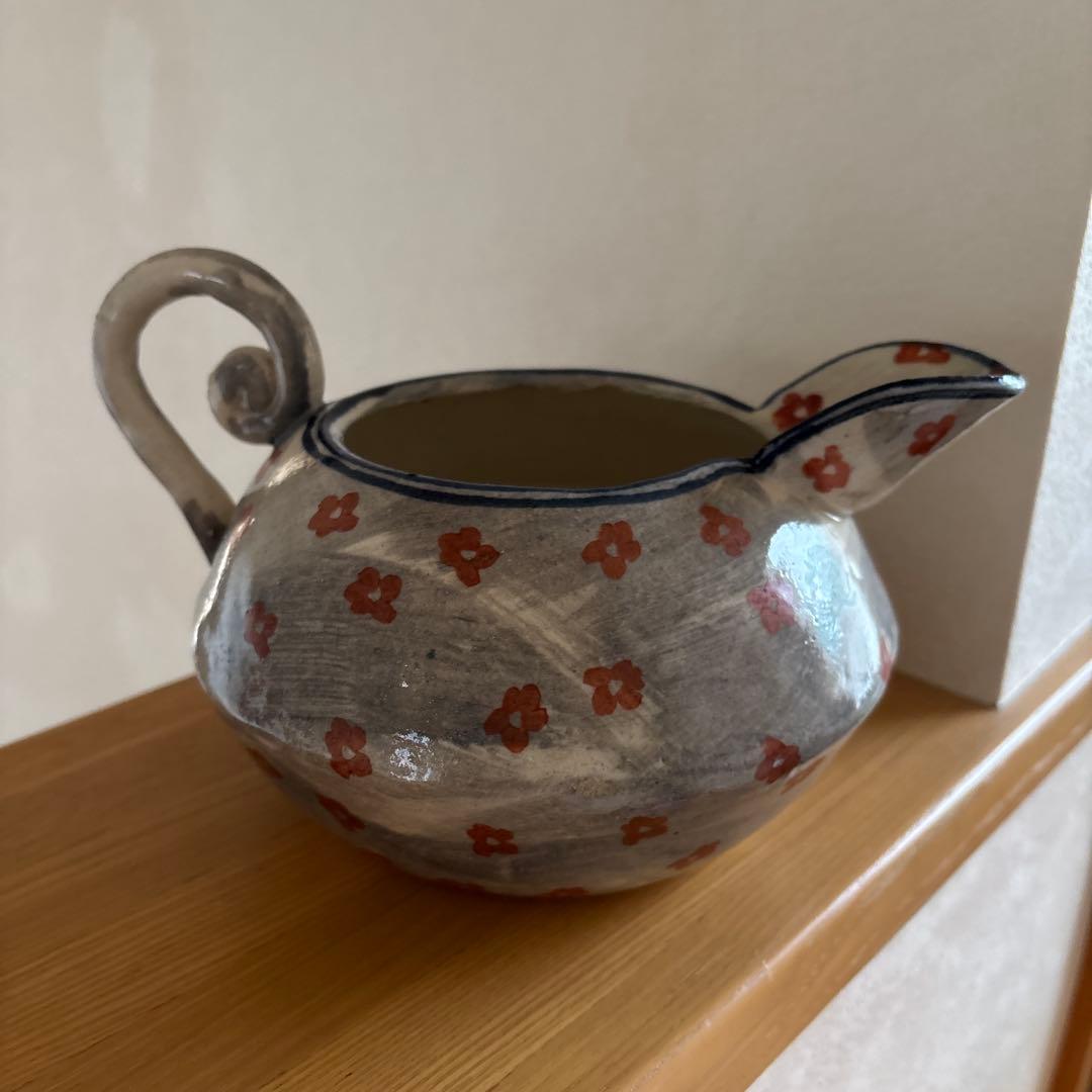つちやまり　花柄陶器の花器