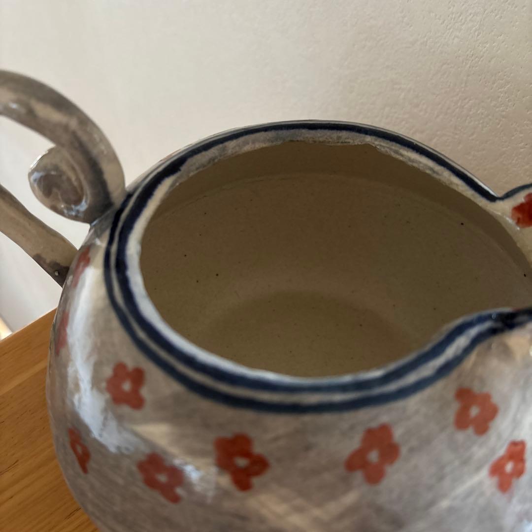 つちやまり　花柄陶器の花器