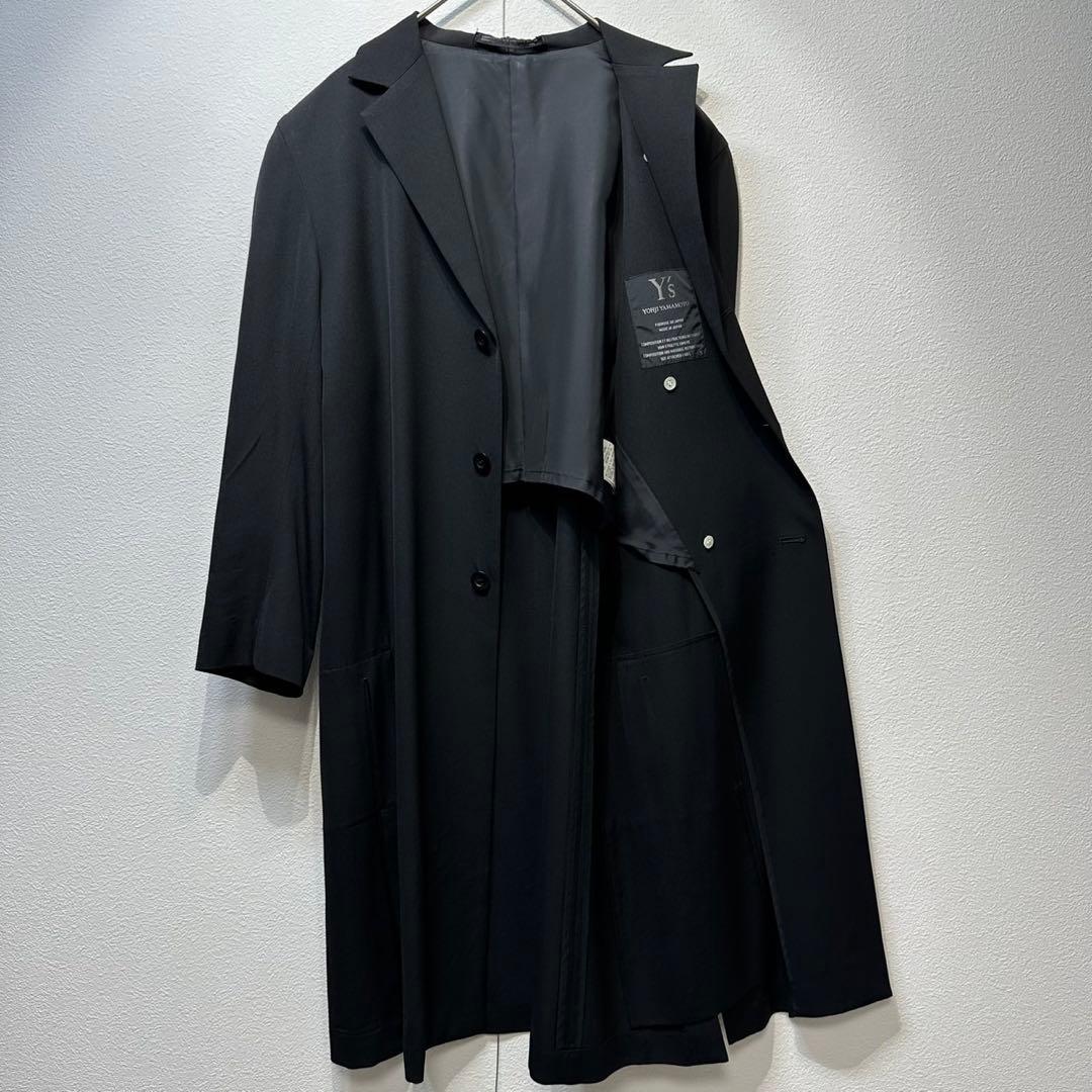 希少 美品 ワイズ ヨウジヤマモト ウール 変形 デザイン チェスターコート 3