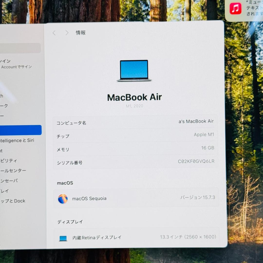 MacBook本体 P212 Apple MacBook Air M1 16GB 256GB