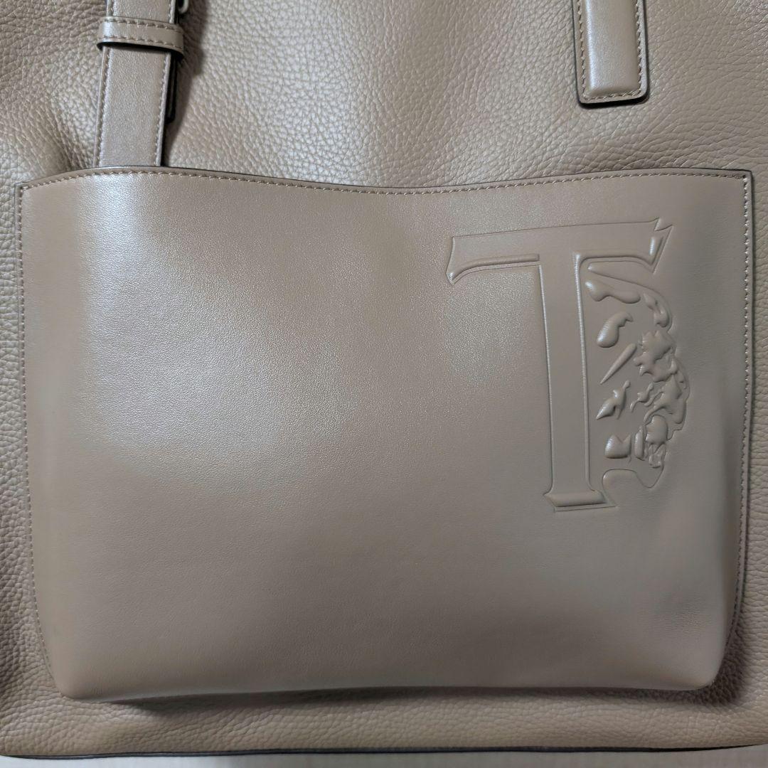やまさん　Tod's Tライオン トープ レザー トートバッグ