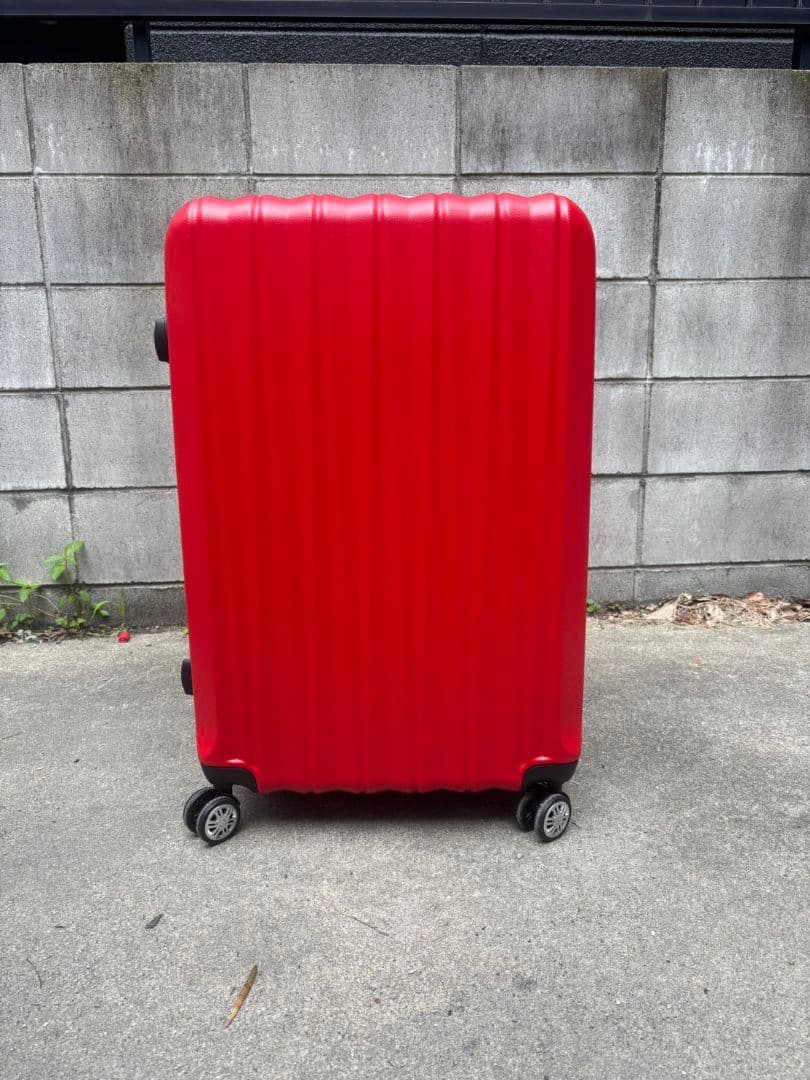 赤色LエメグリМ新品未使用　スーツケースキャリーケース　105L　軽量