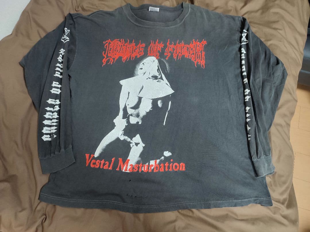 【値下げ不可】古着 cradle of filth ロンＴ フェード ボロ